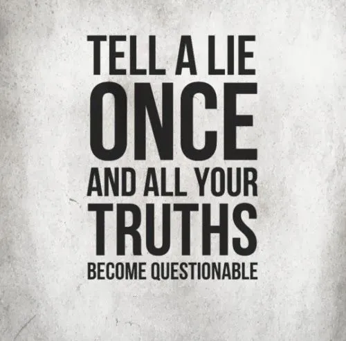 Telling a lie is a great sin.